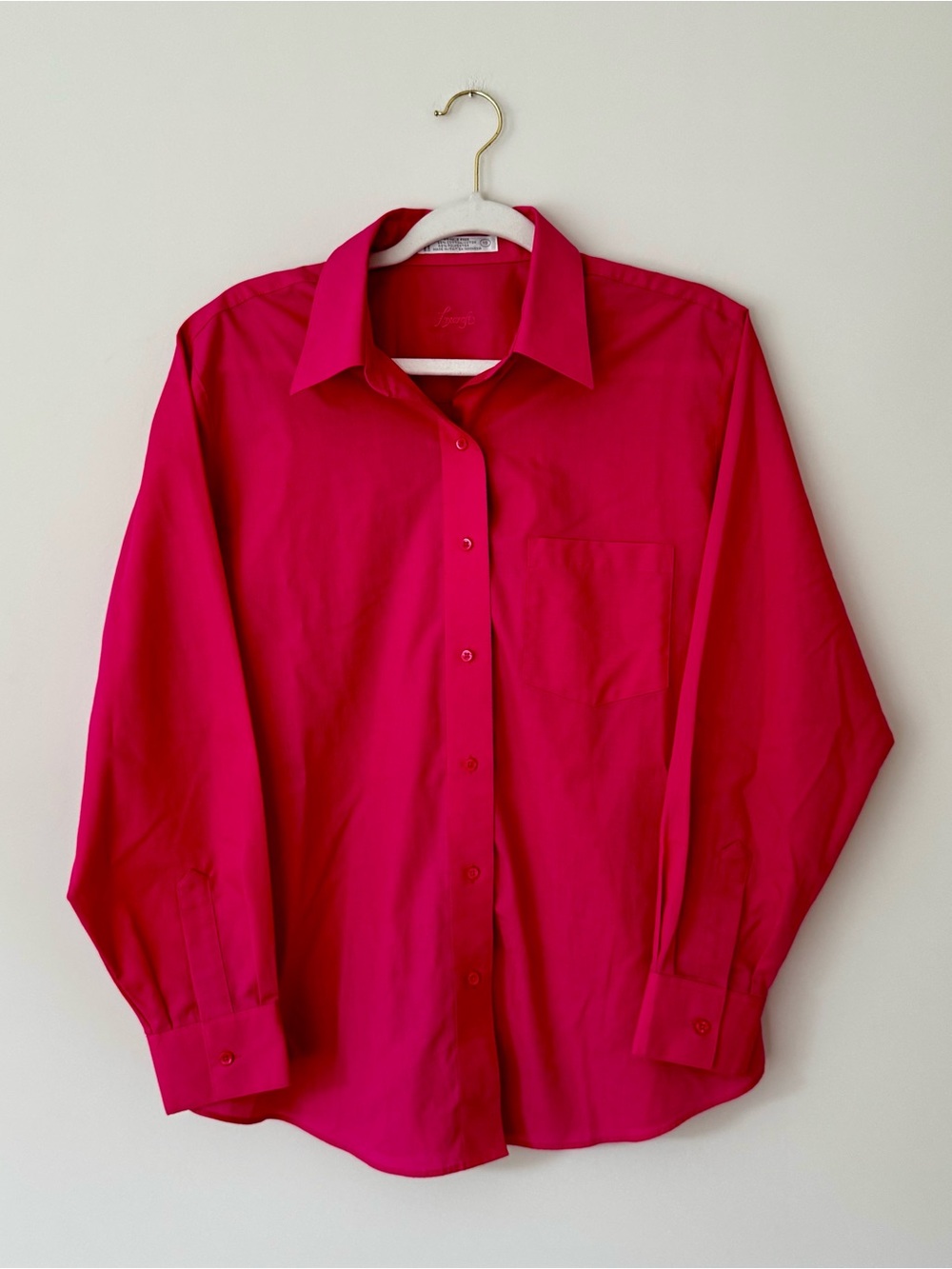 Foxcroft Wrinkle Free Long Sleeve Button Down Shirt, Magenta Pink – Size 10